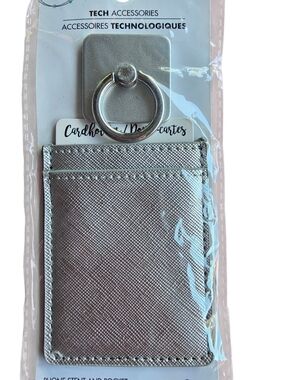 Silver Phone Ring & Card Pocket - 2pc